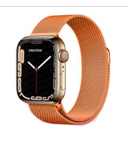 Uyumlu Model Apple Watch 42mm 44mm 45mm 49mm Kordon Milano Loop Metal Kordon 1/2/3/4/5/6/se/7 (Turuncu)