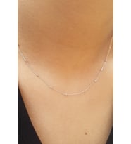 Toplu Bayan Gümüş Zincir Kolye 60 cm 3 Renk wsn212u (Beyaz)