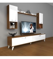 Decoraktiv Eko 5da Slm Std Retro Tv Ünitesi Tv Sehpası (Beyaz - Kahverengi)