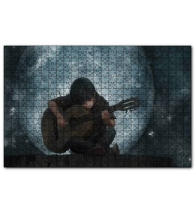 Cakapuzzle Dolunay Çocuk Klasik Gitar  Puzzle Yapboz MDF (Ahşap) (255 Parça)