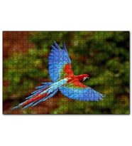 Cakapuzzle Mavi Turuncu Renkli Uçan Papağan  Puzzle Yapboz MDF (Ahşap) (1000 Parça)