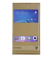Huawei GR5 2017 / Honor 6X Kılıf Elite Kapaklı Suni Deri Kılıf (Gold)