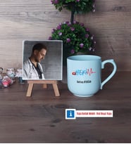 Hekim Fotoğraflı Dekoratif Taş, Kupa Bardak Beyaz Hediye (Model 5)
