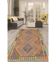 Dijital Kaymaz Taban Yıkanabilir Modern Renkli Salon Halısı Mutfak Halısı Yolluk ND-HT-649 (Turuncu)