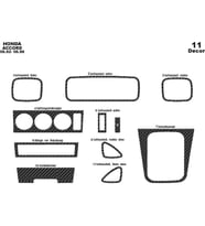 Meriç® Honda Accord Ön Torpido Kaplama Maun 11 Parça 1992-1998 (Karbon)