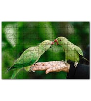 Cakapuzzle El Üzerinde Bir Çift Sevda Papağanı Puzzle Yapboz MDF (Ahşap) (1000 Parça)