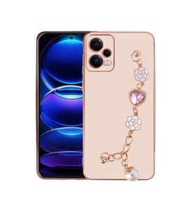 Xiaomi Redmi Note 12 4G Kılıf El Tutamaçlı Kamera Korumalı Zore Taka Silikon Kapak (Pembe)