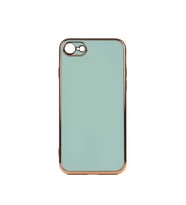 Apple iPhone SE 2022 Kılıf Zore Bark Kenarları Altın Renk Kılıf (Açık Yeşil)