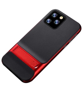 iPhone 11 Pro Standlı Korumalı Lüx Silikon (Kırmızı)