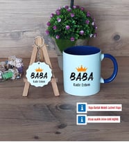 Babalar Günü Hediyesi Kupa Bardak Kırmızı ve Ahşap Anahtarlık HediyeBabaya Hediye (Model 2)