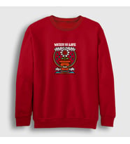 Presmono Unisex Beyaz Water Is Life Çiçek Sweatshirt 289479tt (Kırmızı)