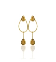 Kadir Jewellery 22 Ayar Altın Kaplama Kadın Sallantılı Küpe -El İşçiliği Ve Hipoalerjenik Küpe-E85 (Sarı)