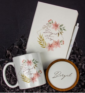 Kişiye Özel Defter Kalem Kupa Ve Bardak Altlığı Hediye Seti 103863 (Model 4)