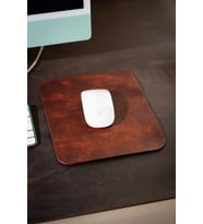 Kişiye İsme Özel Hakiki Deri Mouse Pad (Kiremit)