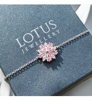 MULAN ÇİÇEĞİ BİLEKLİK - 925 Ayar Gümüş Bileklik (Pembe)