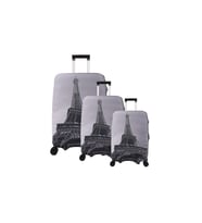 Bagacar Relax Büyük Orta Kabin Boy için 3 lü Valiz Kılıfı (Koyu Gri)