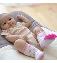 Diş Kaşıyıcılı Havlu Bebek Çorap 652 (Pembe)
