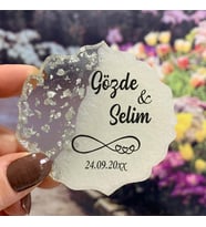 Epoksi Magnet Hediyelik - ETİKET DEĞİLDİR!! - Sonsuzluk Tasarım - Düğün, Nişan, Söz, Kına, Nikah Hatırası (Gümüş)