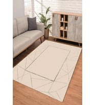 Dijital Kaymaz Taban Yıkanabilir Renkli Salon Halısı Mutfak Halısı Yolluk ND-SD-440 (Gümüş)