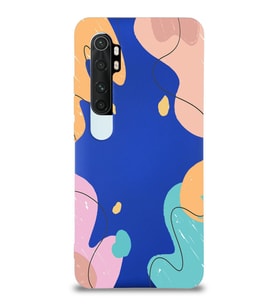 PrintiFy Xiaomi Mi Note 10 Lite Uyumlu Lansman Kılıf Karışık Renkler Tasarımlı İçi Kadife Kapak (Lacivert)