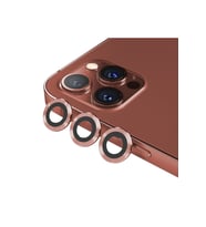 BİNANO Mini Metal Ring Iphone 11 Pro/11 Pro Max Lens Koruyucu 3'lü Takım (Kırmızı-Rose Gold)