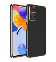 Xiaomi Redmi Note 12 Pro 4G Kılıf Kenarları Gold Kamera Korumalı Renkli Pastel Silikon Koyu Yeşil BARK (Siyah)