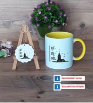 Kız Kulesi Kupa Bardak Kırmızı ve Ahşap Anahtarlık HediyeArkadaşa Hediye (Model 6)