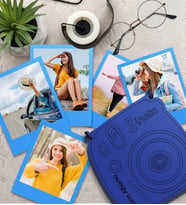 Rengarenk İnstax Tasarımlı Ahşap Kutu Ve 12'li Polaroid Fotoğraflar (Model 2)