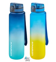 Uzspace 2'li Tritan Matara Seti 1000ml BÜYÜK BOY Çift Renk Softtouch FF Collection Tritan Su Matarası (LACIVERT-LACIVERT)