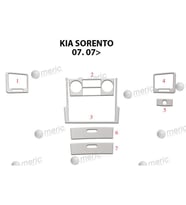 Meriç® Kia Sorento Ön Torpido Kaplama Maun 7 Parça 2007-2010 (Alüminyum)