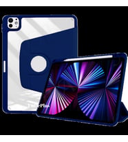 MobaxAksesuar Apple iPad Pro 12.9 6. 5. Nesil Kılıf Termik Kalem Bölmeli Dönebil (Lacivert)