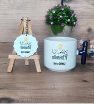 Uçak Mühendisi Hediye Seti Kupa Bardak T Kulplu ve Anahtarlık Mühendisler Günü Hediyesi (Model 2)