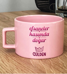 Kişiye Özel Akrep Yay Burcu Hediye Pastel Fincan Doğum Günü Hediyesi (Pembe)