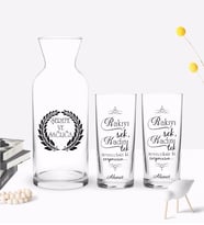 BK Home Kendin Tasarla Renkli Baskılı İkili Rakı Bardağı ve Karaf Seti (Model 9)