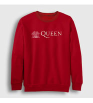 Presmono Unisex Beyaz Queen Sweatshirt 102370tt (Kırmızı)