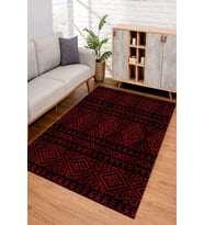 Dijital Kaymaz Taban Yıkanabilir Renkli Salon Halısı Mutfak Halısı Yolluk ND-SD-840 (Bordo)