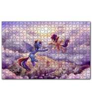 Cakapuzzle Bulutların Üzerinde İki Midilli Şehrin Üstünde Görsel  Puzzle Yapboz MDF (Ahşap) (500 Parça)