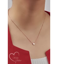 KALP KOLYE MİNİMAL GOLD, ROSE VE GÜMÜŞ RENK 925 AYAR GÜMÜŞ KOLYE (Rose)