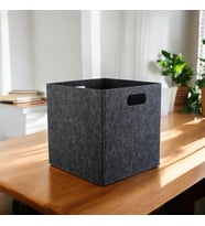 Dolap İçi Düzenleyici 1 Adet Organizer 3mm Keçe 32x32x32 cm Çok Amaçlı Gri Keçe Kutu (Antrasit)