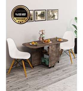 Açılır Kapanır Yemek Masası MDF (Gri)