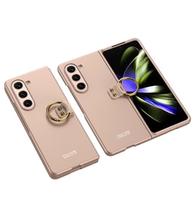Galaxy Z Fold 5 Kılıf Zore Kıpta Yüzüklü Flip Sert Kılıf (Rose)
