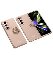 Galaxy Z Fold 5 Kılıf Zore Kıpta Yüzüklü Flip Sert Kılıf (Rose)