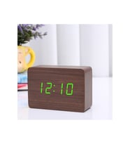 Livava Fonksiyonel Dikdörtgen Led Dijital Masa Saati, Beyaz, 10X7 (Kahverengi)