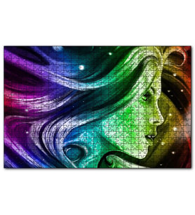 Cakapuzzle Fantezi Soyut Sanat Kadın Görseli  Puzzle Yapboz MDF (Ahşap) (1000 Parça)