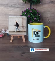 İnşaat Mühendisi Fotoğraflı Dekoratif Taş, Kupa Bardak Beyaz Hediye (Model 7)