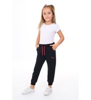 Toontoy Kız Çocuk Nakışlı Eşofman Alt (Siyah)