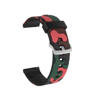BİPOWER Samsung Watch 20mm KRD-24 Kamuflaj Kordon (Kırmızı)
