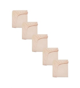 5 Adet 65 x 95 + 10 cm Anne Yanı Lastikli Penye Kumaş Bebek Çarşafı (Somon)