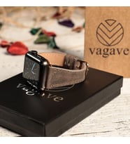 vagave Apple Watch Kadın Crazy Deri Kordon İsme Özel 3-4-5-6-7 / 42&44mm (Vizon)