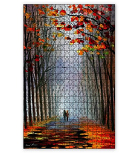 Cakapuzzle Ağaçlı Yolda Çift Yağlıboya Puzzle Yapboz MDF (Ahşap) (500 Parça)